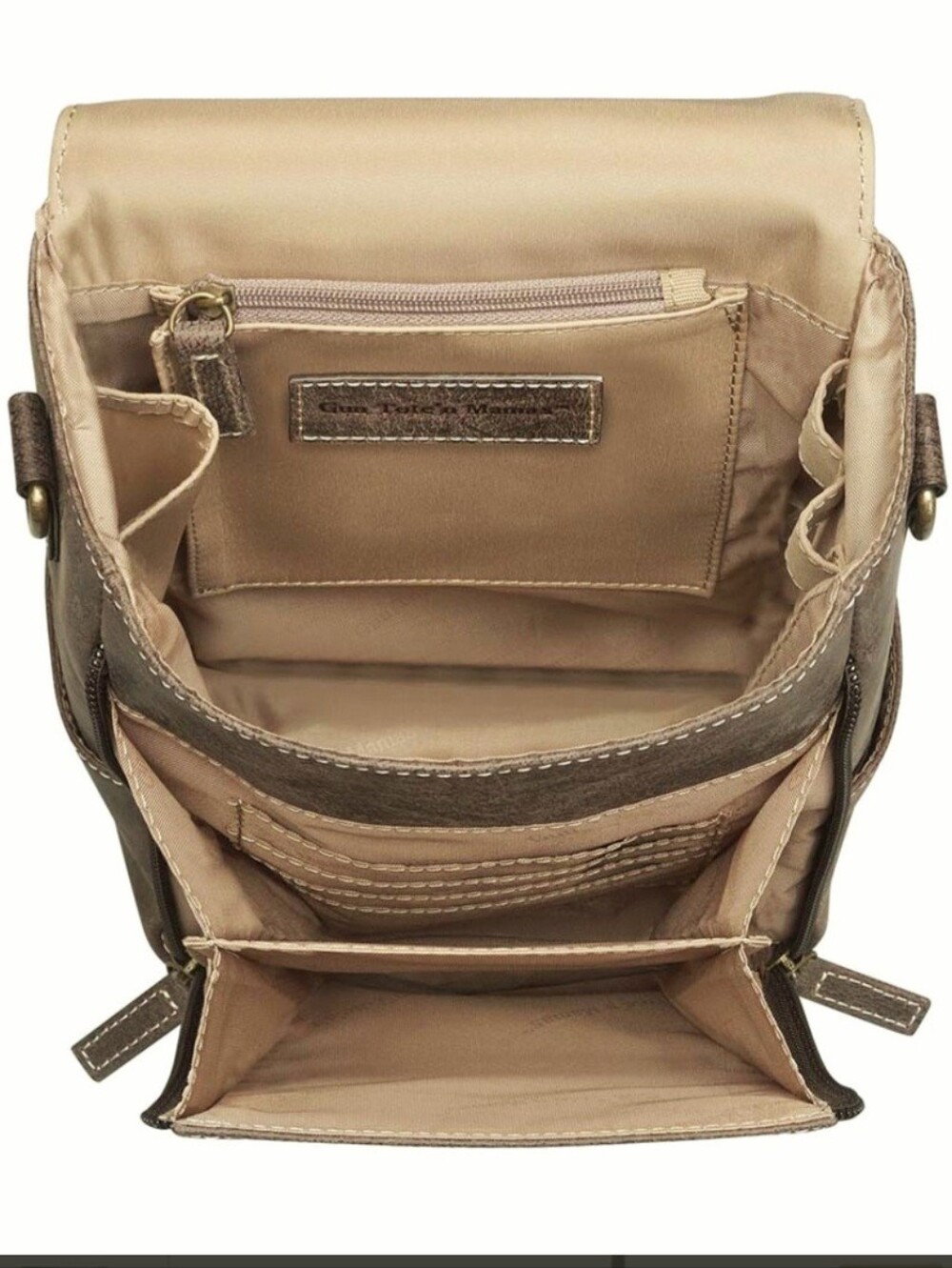 Gun Tote'n Mamas Distressed Leather Conceal Carry Crossbody - Picture 10 of 14
